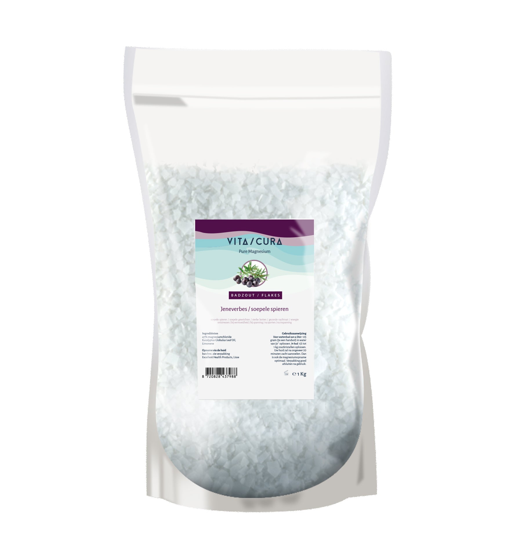 Vitacura Magnesium zout flakes jeneverbes 1.00 Kilogram