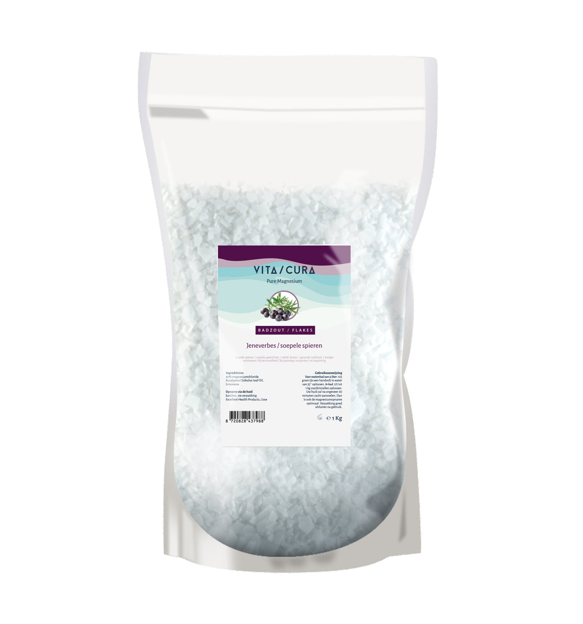 Vitacura Magnesium zout flakes jeneverbes 1.00 Kilogram