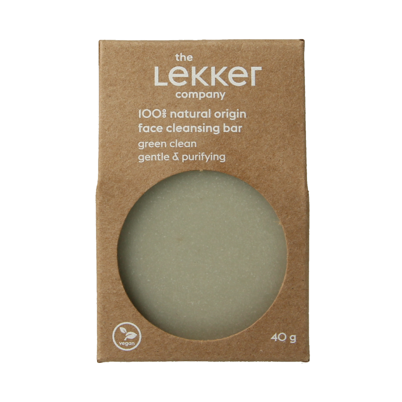 Lekker Company Face bar green clean 40 Gram