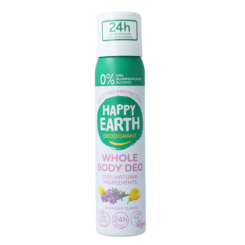 Happy Earth Deodorant bodyspray lavender ylang 100 Milliliter