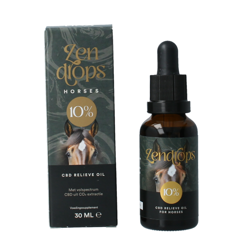 Zendrops CBD olie paarden 10% hennepzaadolie 30 Milliliter