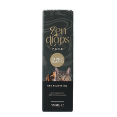 Zendrops CBD olie huisdieren 2.5% hond en kat 10.00 Milliliter