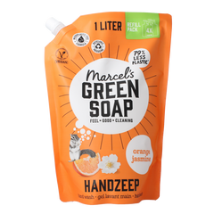 Marcel's Green Soap Handzeep sinaasappel & jasmijn navulling 1000.00 Milliliter
