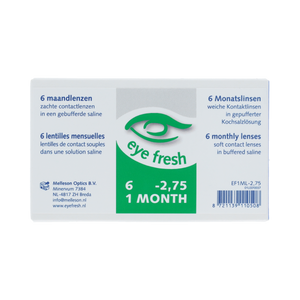 Eyefresh Eye Fresh maandlenzen 6-pack -2.75 6.00 Stuks