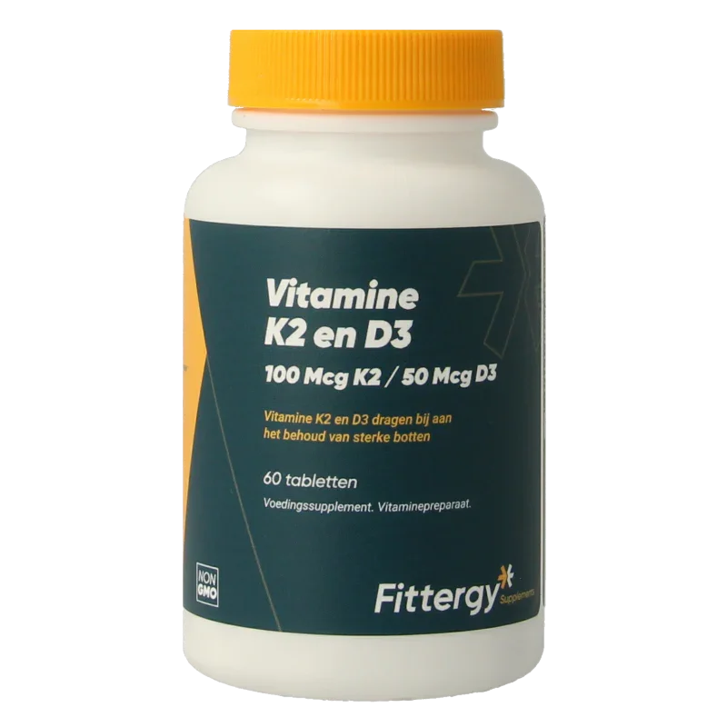 Fittergy K2 (100mcg) en D3 (50mcg) 60 Tabletten