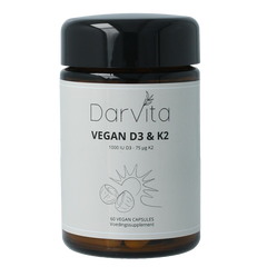 Darvita D3 & K2 1000 IU MCT-poeder (kokos) 60 Vegetarische capsules