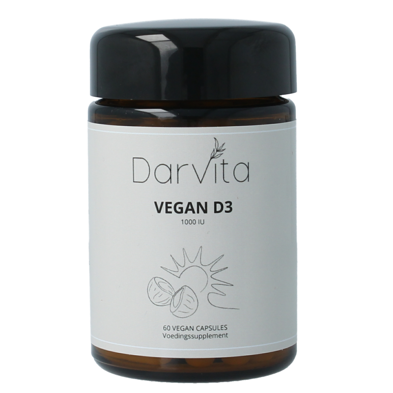 Darvita D3 1000 IU MCT-poeder (kokos) 60 Vegetarische capsules