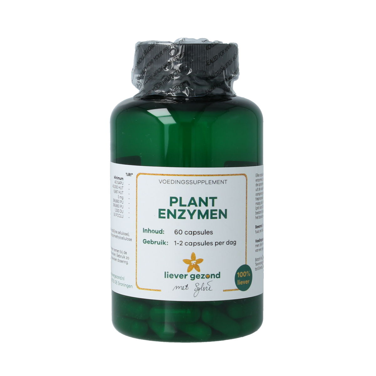 Liever Gezond Plant enzymen 60.00 Vegetarische capsules