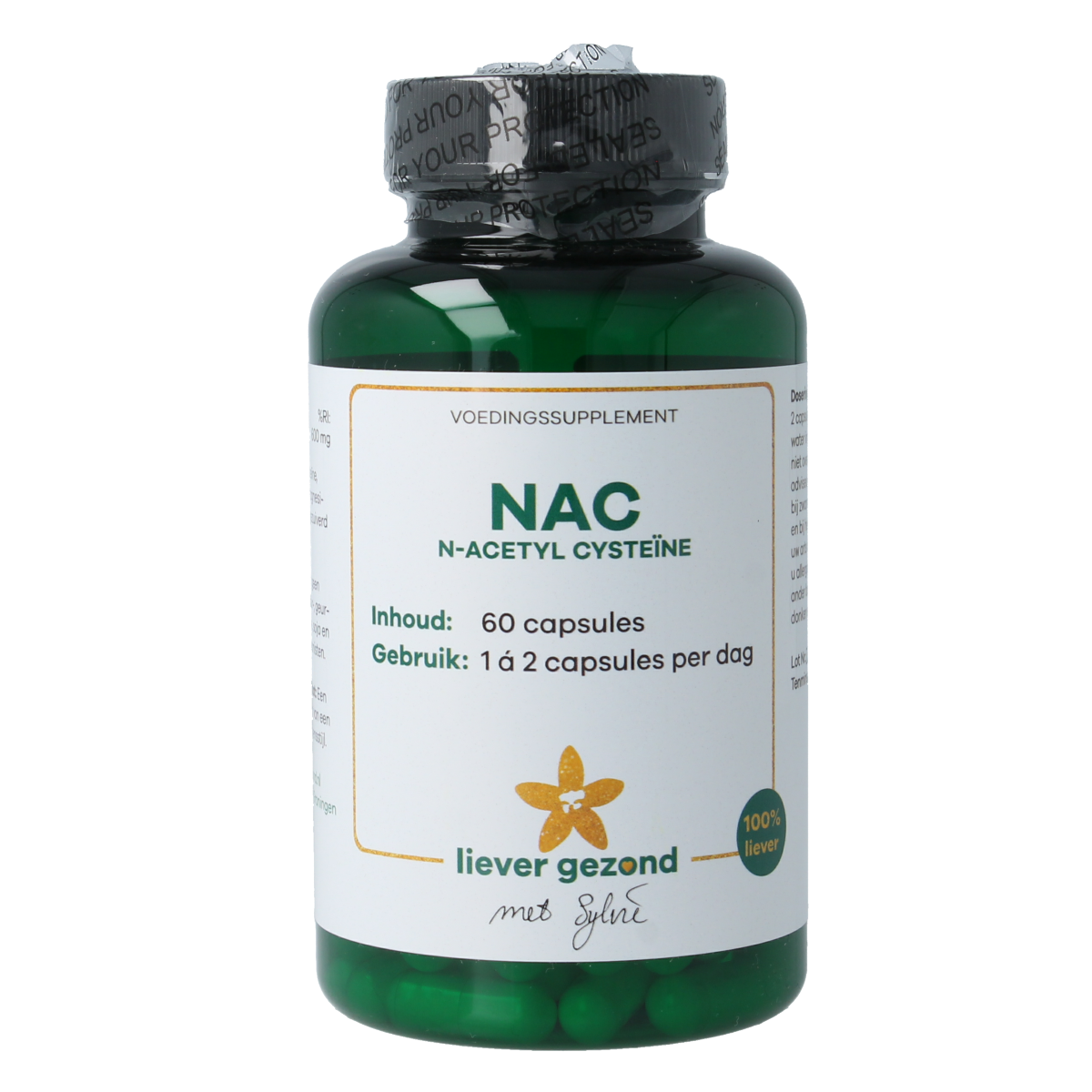 Liever Gezond NAC n-acetyl cysteine 600mg 60.00 Vegetarische capsules