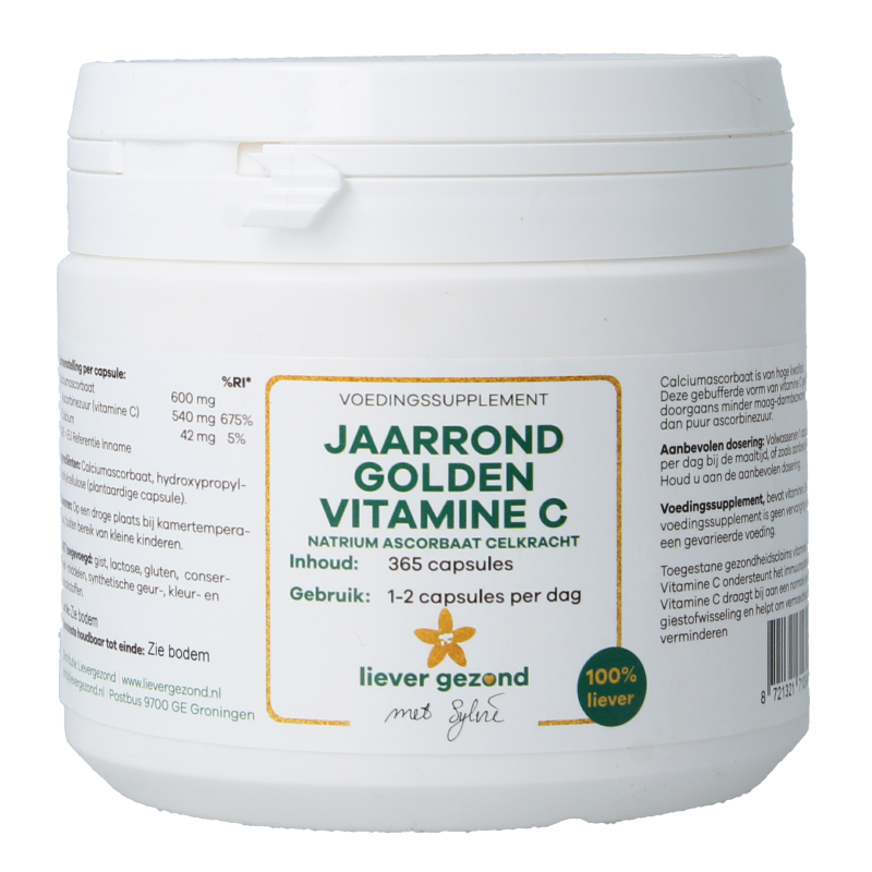 Liever Gezond Vitamine C jaarrond 365 Capsules