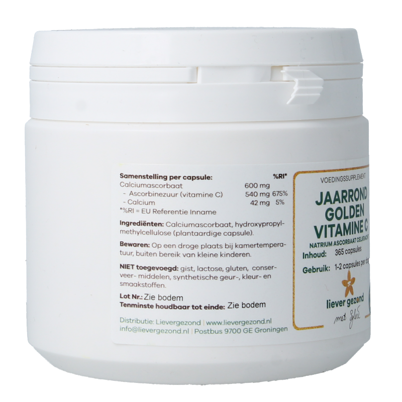 Liever Gezond Vitamine C jaarrond 365 Capsules