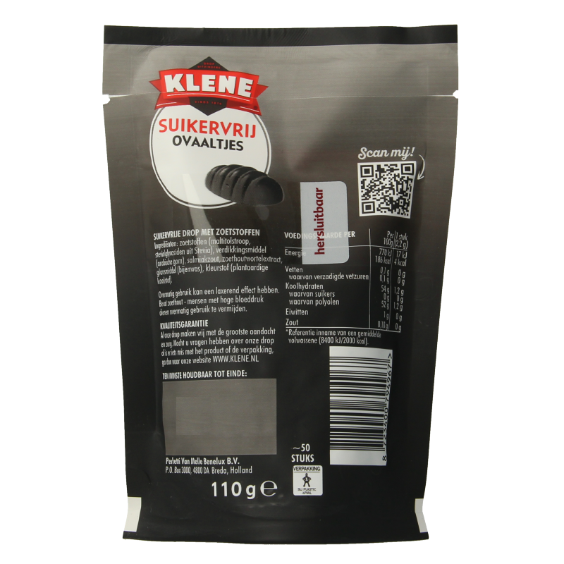 Klene Zoute ovaaltjes suikervrij 110 Gram