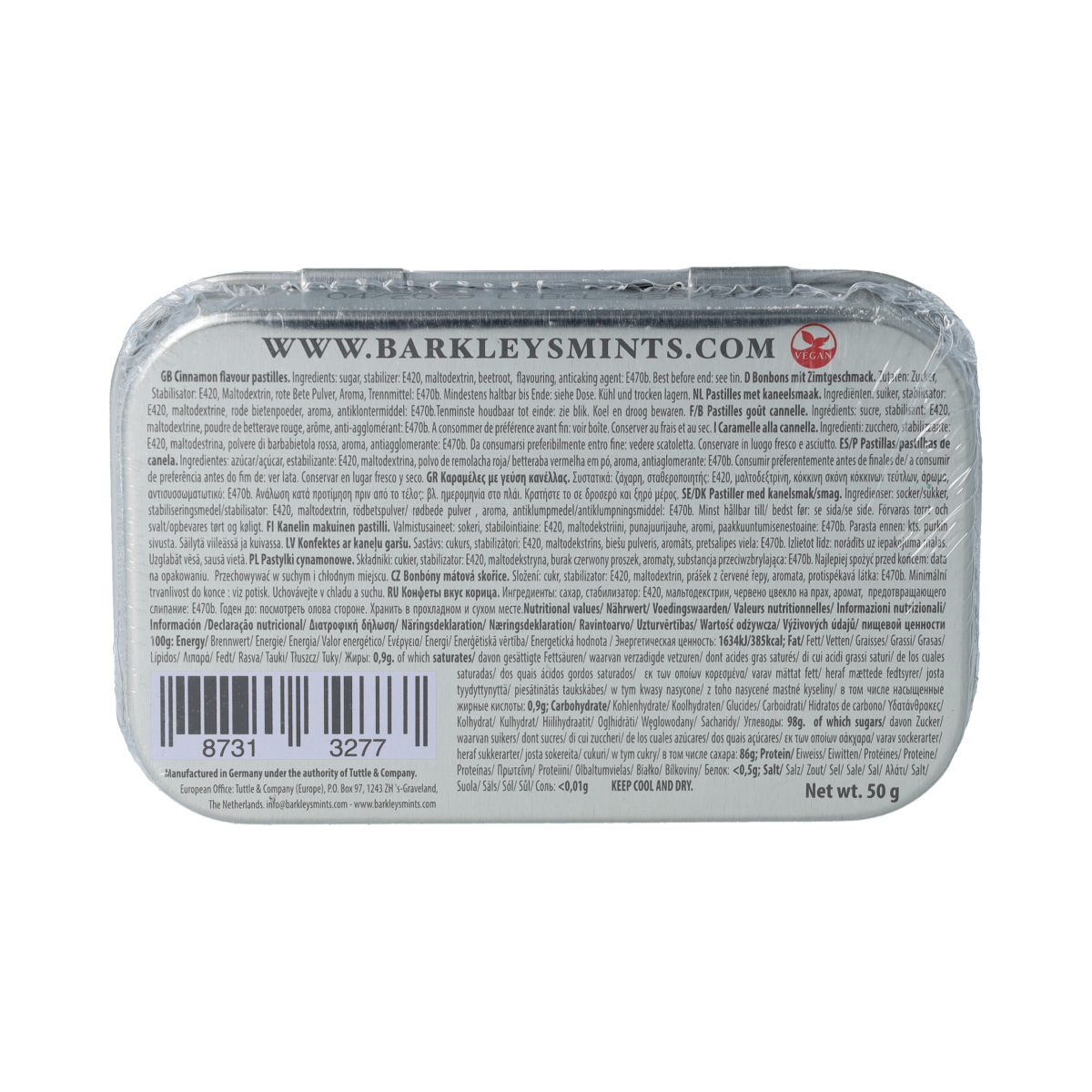 Barkleys Classic mints cinnamon 50.00 Gram