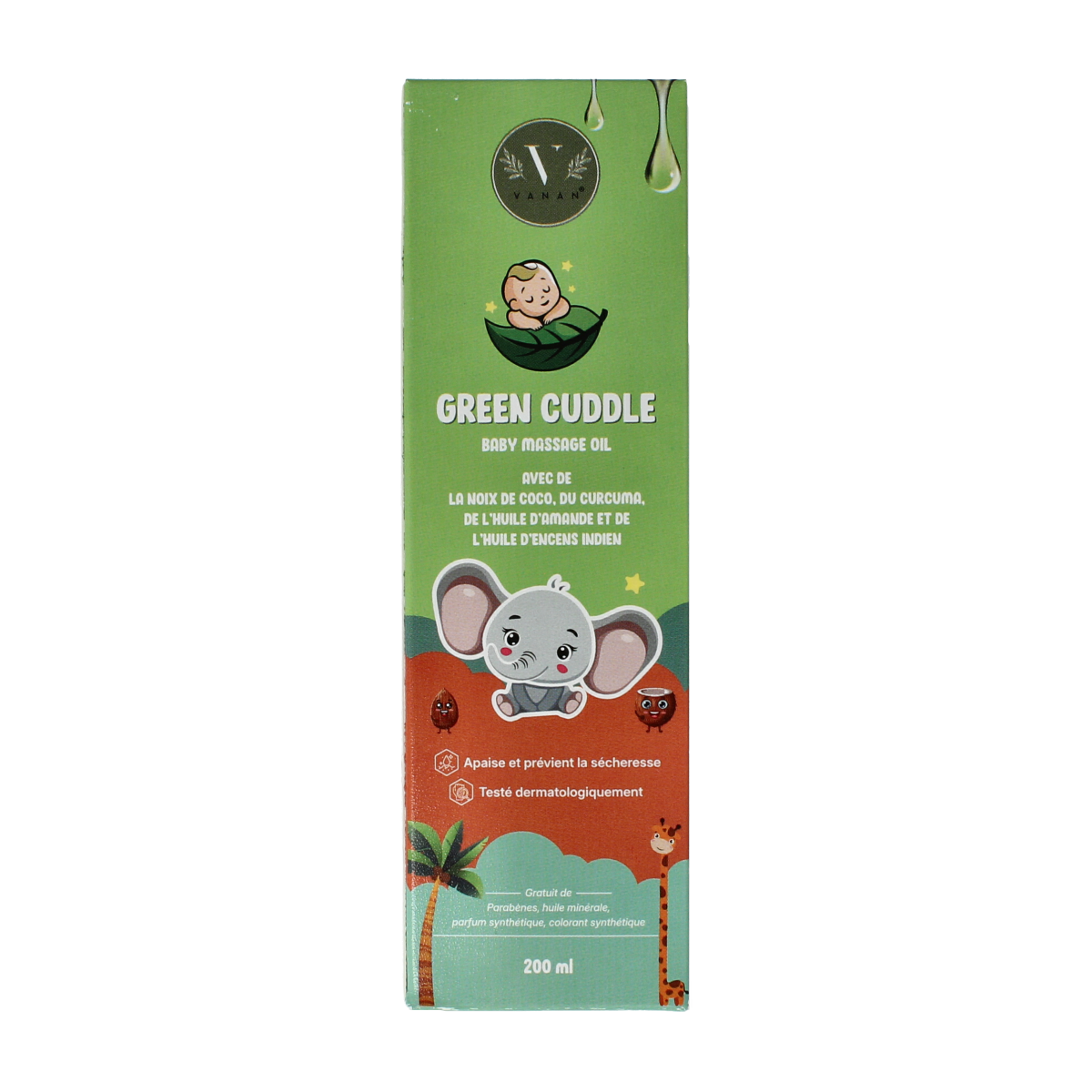 Vanan Green cuddle baby massageolie 200.00 Milliliter