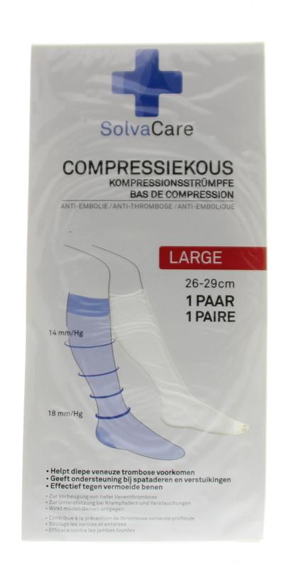 Solvacare Compressiekous wit L 26 - 29 cm 1.00 Paar
