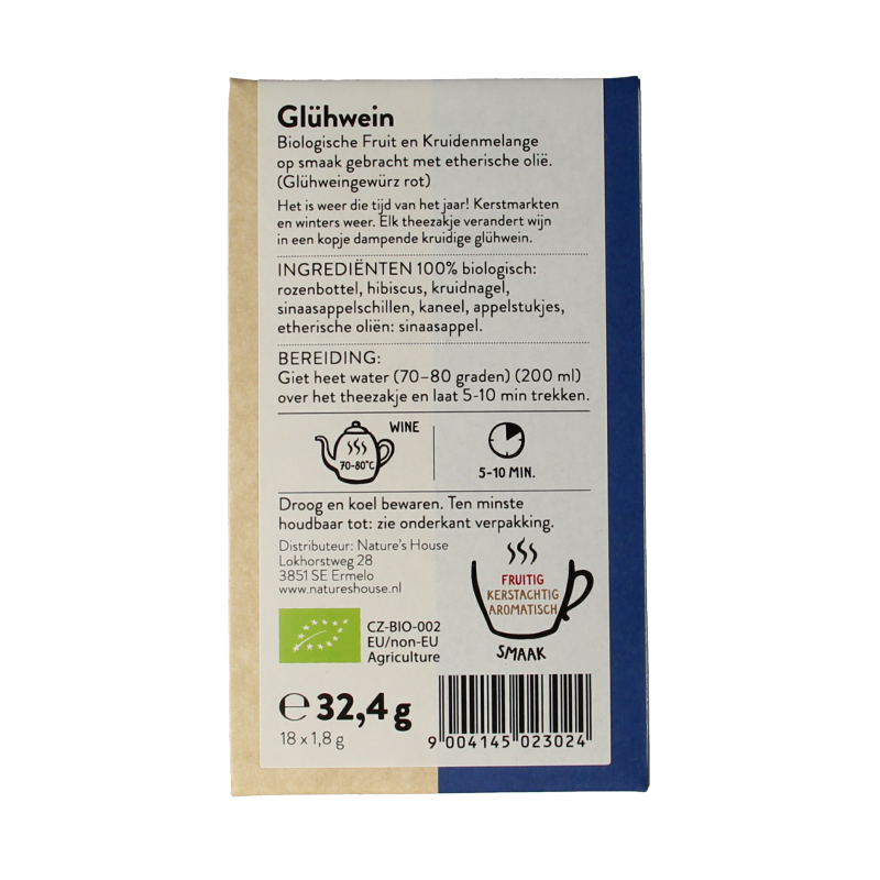 Sonnentor Gluhwein kruidenmix builtjes bio 18 Zakjes