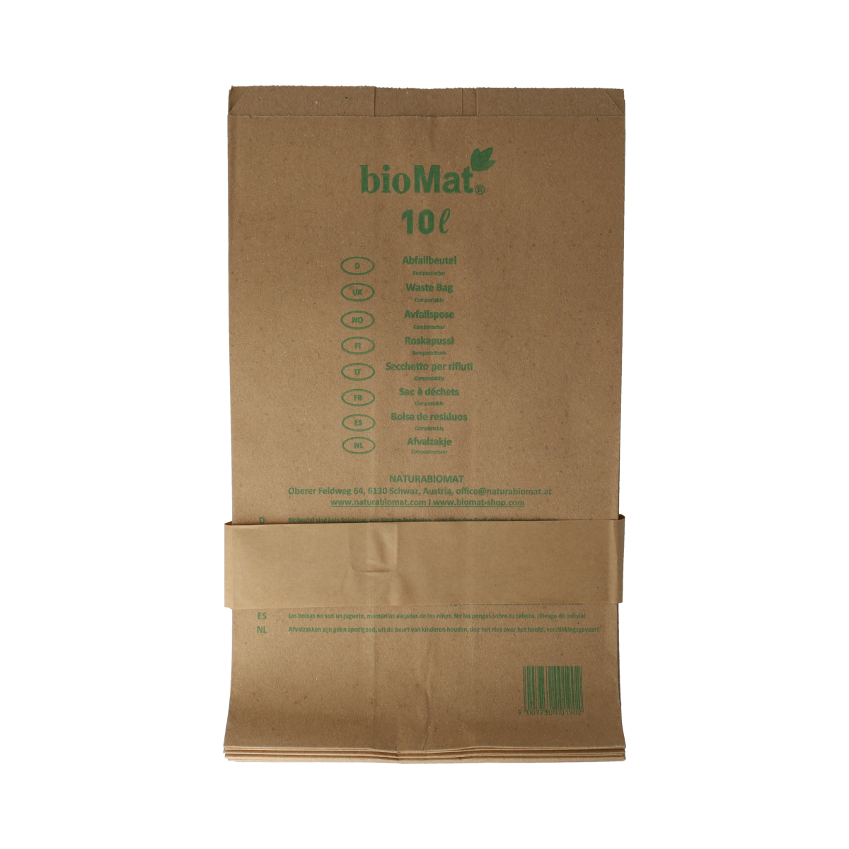 Biomat Wastebag compostable papier 10 liter 50.00 Stuks