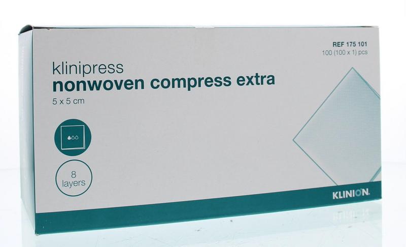 Klinion Klinipress non-woven kompres 5 x 5cm extra 100 Stuks
