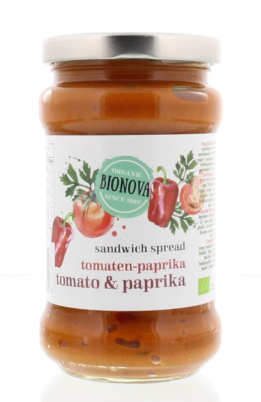 Bionova Sandwichspread tomaat/paprika bio 280.00 Gram