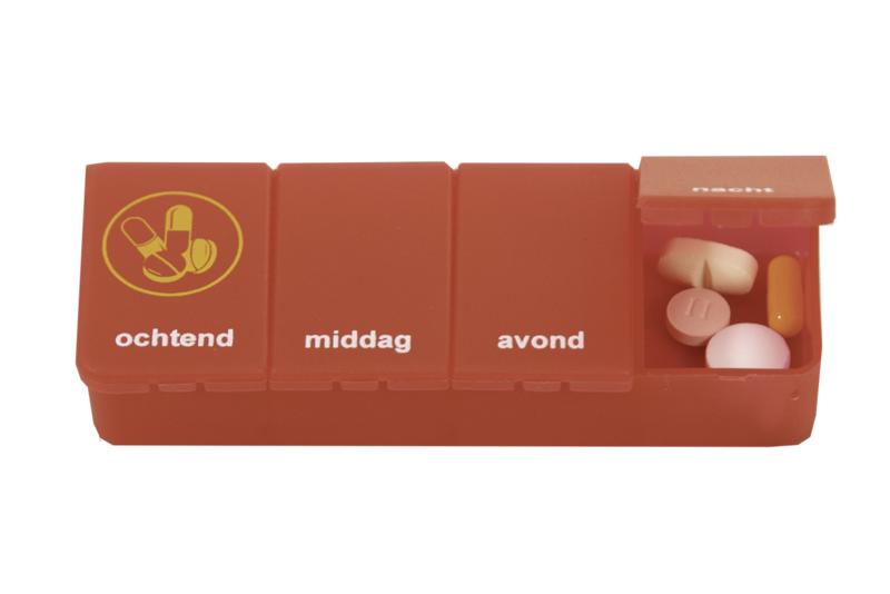Able 2 Pillendoos 1 dag 4 vaks rood NL 1 Stuks