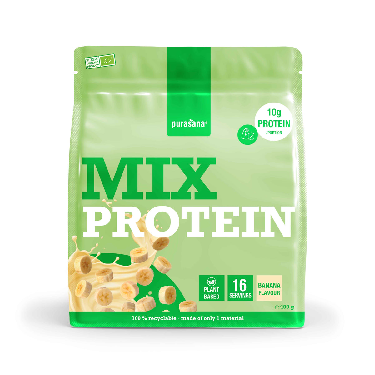 Purasana Plant protein mix banaan bio 400.00 Gram