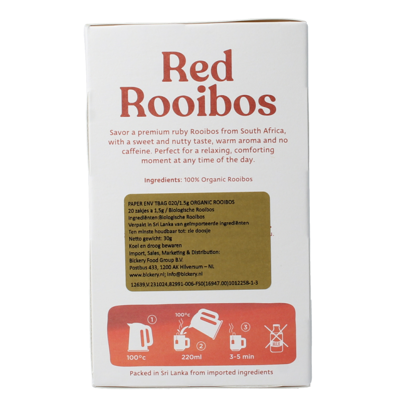 Dilmah Organic rooibos tea bio 20 Zakjes