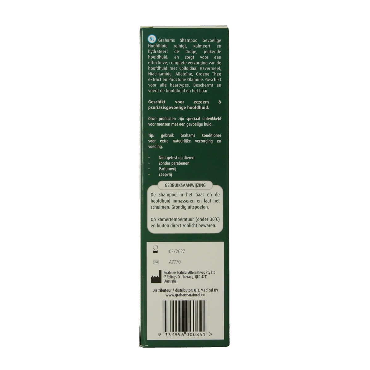 Grahams Shampoo gevoelige hoofdhuid 250.00 Milliliter