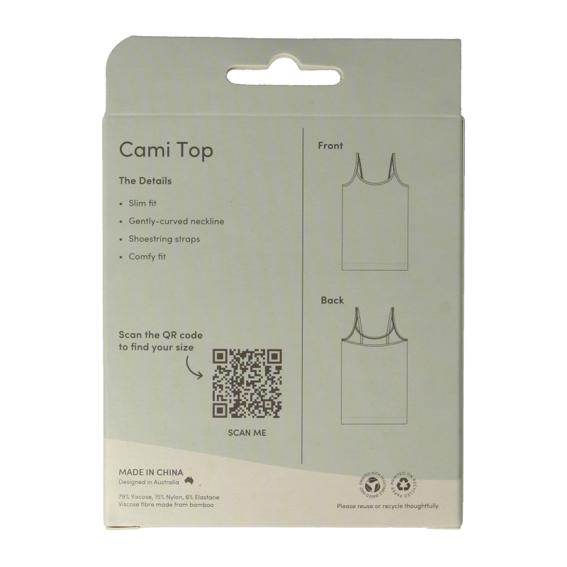 Boody  Cami top wit M 1 Stuks