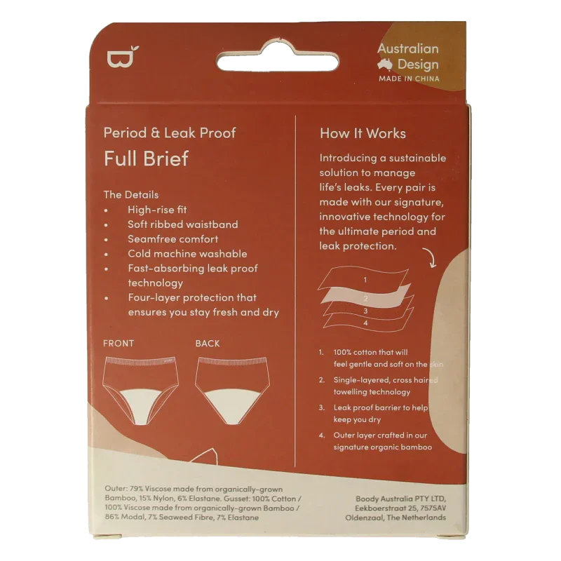 Boody  Menstruatieondergoed tailleslip zwart licht/norm M 1 Stuks