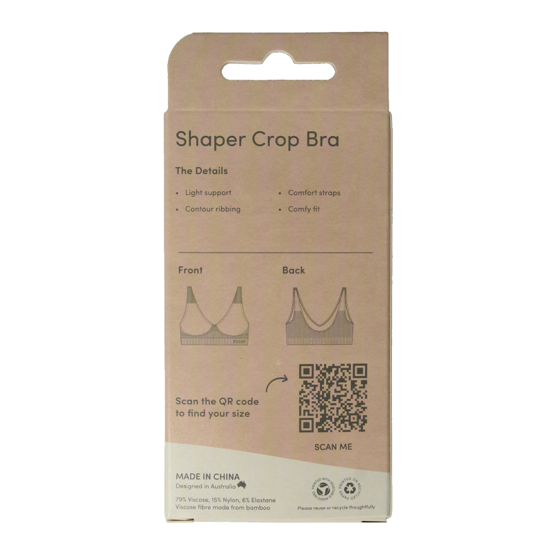 Boody  Shaper crop bh zwart M 1 Stuks