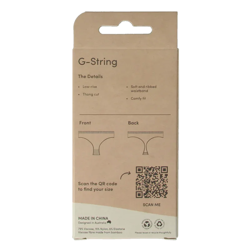 Boody  G-string zwart M 1 Stuks