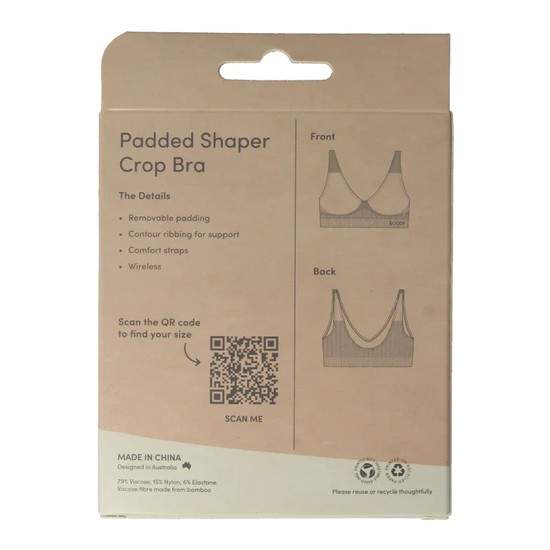 Boody  Padded shaper crop bh blush M 1 Stuks