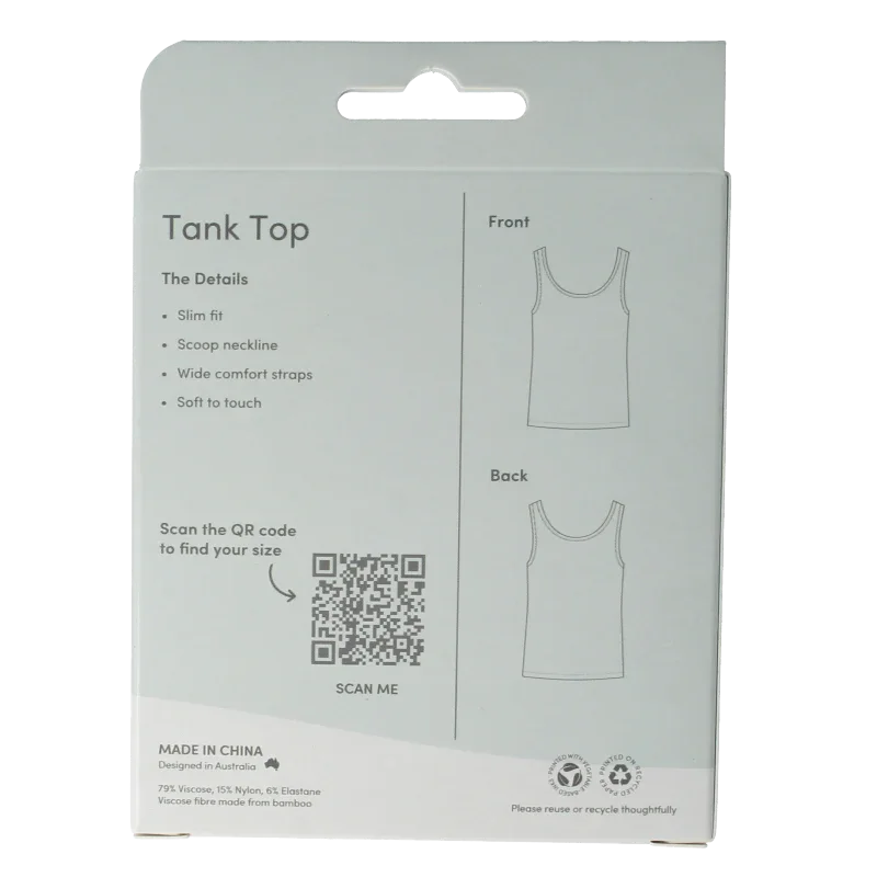 Boody  Tank top wit S 1 Stuks