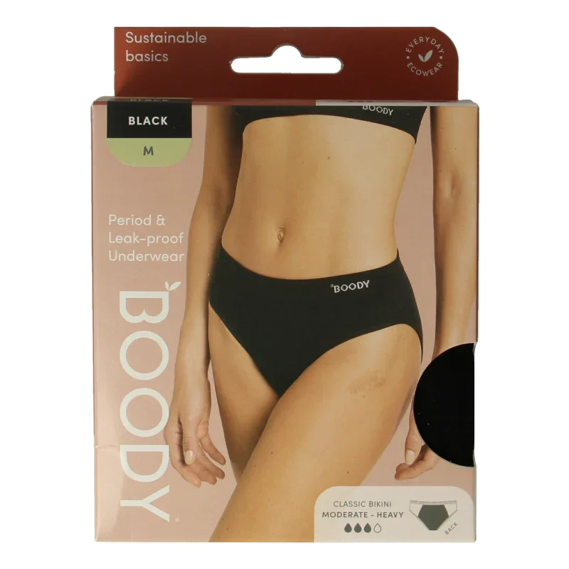 Boody  Menstruatieondergoed bikinislip zwart norm/hevig M 1 Stuks