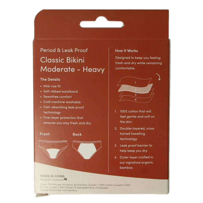 Boody  Menstruatieondergoed bikinislip zwart norm/hevig M 1 Stuks