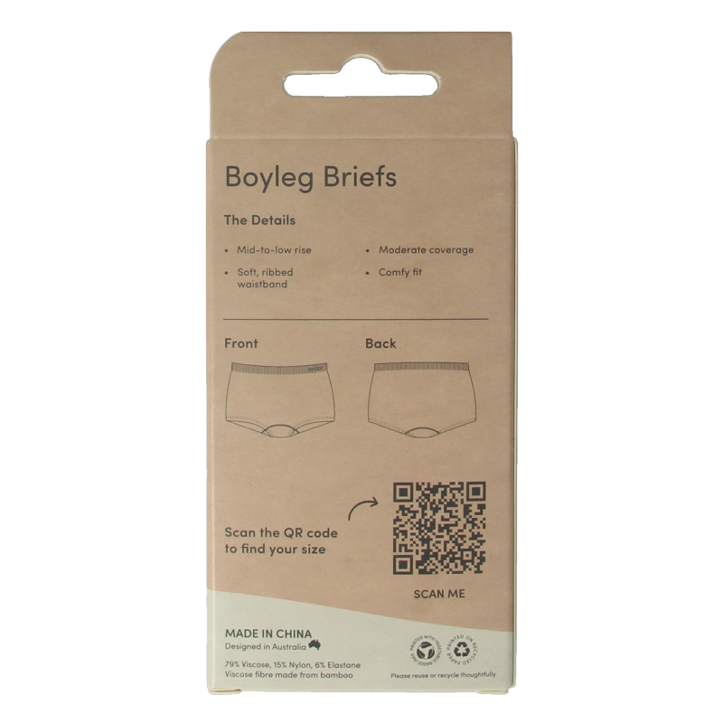 Boody  Boyleg damesslip zwart L 1 Stuks