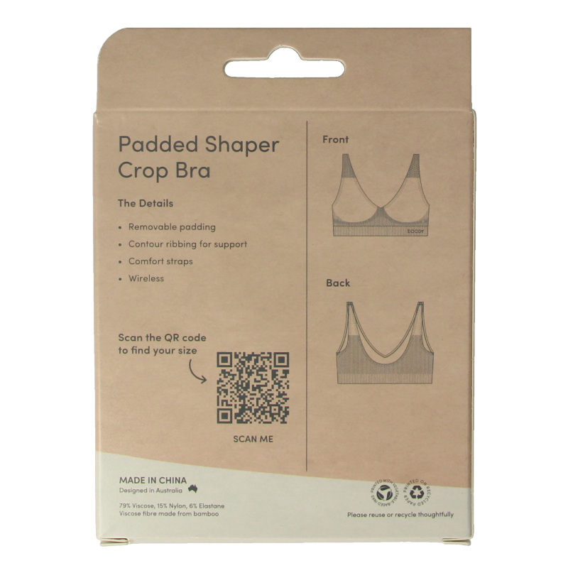 Boody  Padded shaper crop bh blush S 1 Stuks