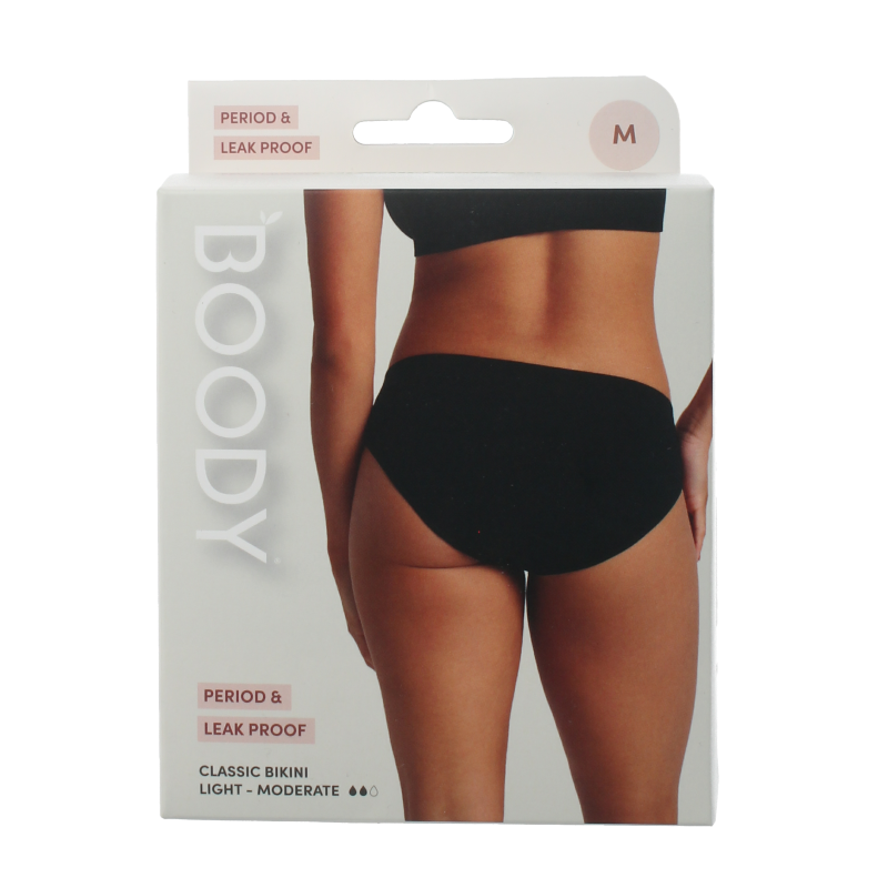 Boody  Menstruatieondergoed bikinislip zwart licht M 1 Stuks