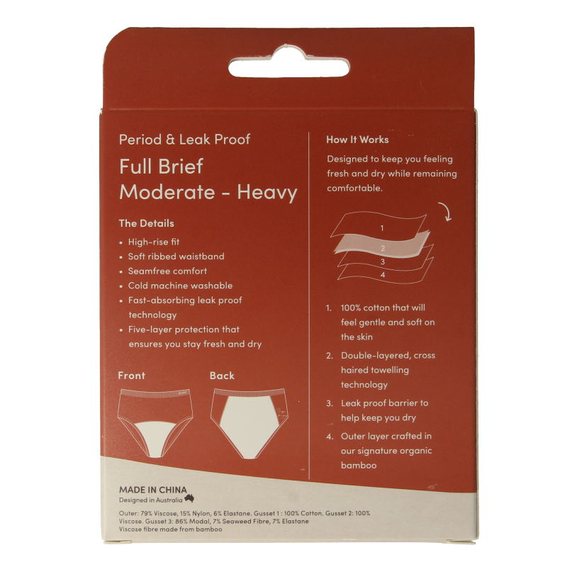 Boody  Menstruatie ondergoed zwart normaal maat XL 1 Stuks