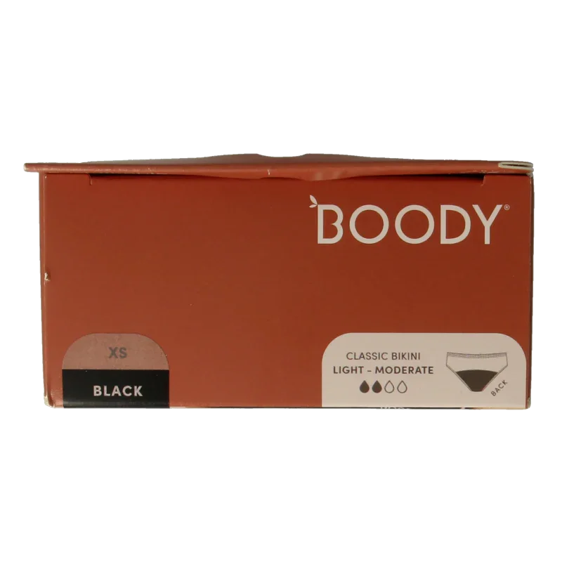 Boody  Menstruatieondergoed bikinislip zwart lich/norm XS 1 Stuks