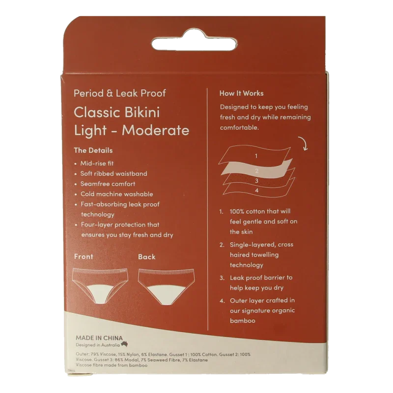 Boody  Menstruatieondergoed bikinislip zwart lich/norm XS 1 Stuks