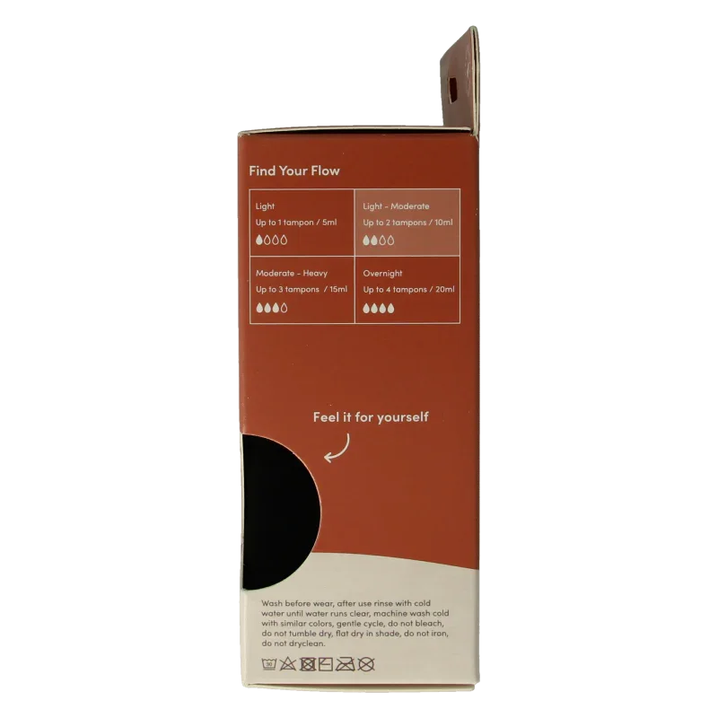 Boody  Menstruatieondergoed bikinislip zwart lich/norm XS 1 Stuks