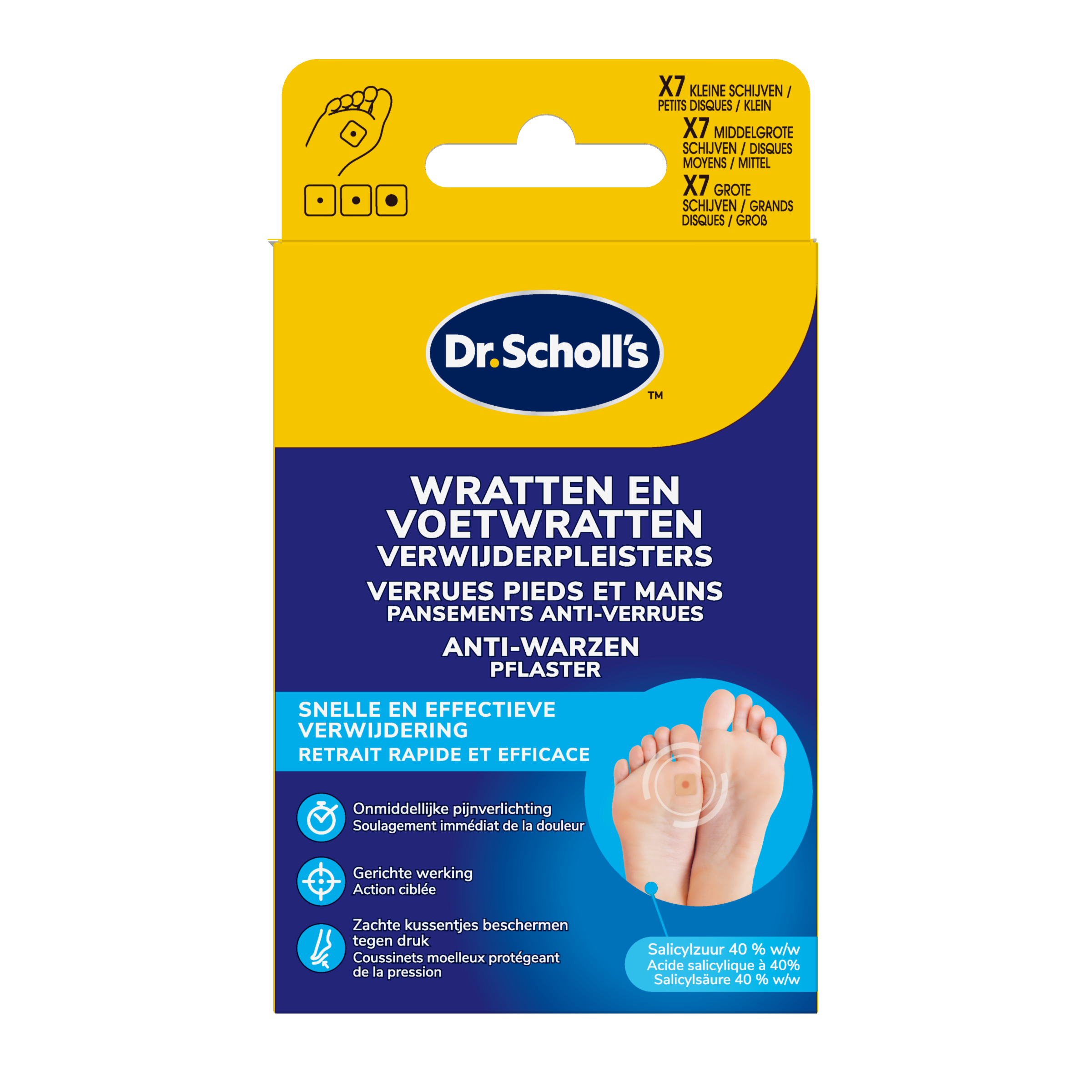 Dr. Scholl's Wratten en voetwratten verwijderpleisters 21.00 Stuks