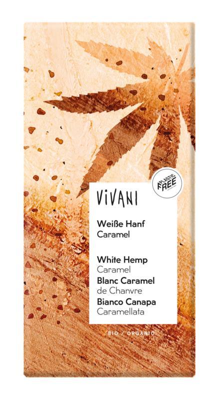 Vivani Chocolade wit hennep karamel bio 80 Gram