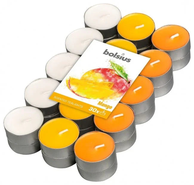 Bolsius Geurtheelicht multi colour brick 30 mango 18 Stuks