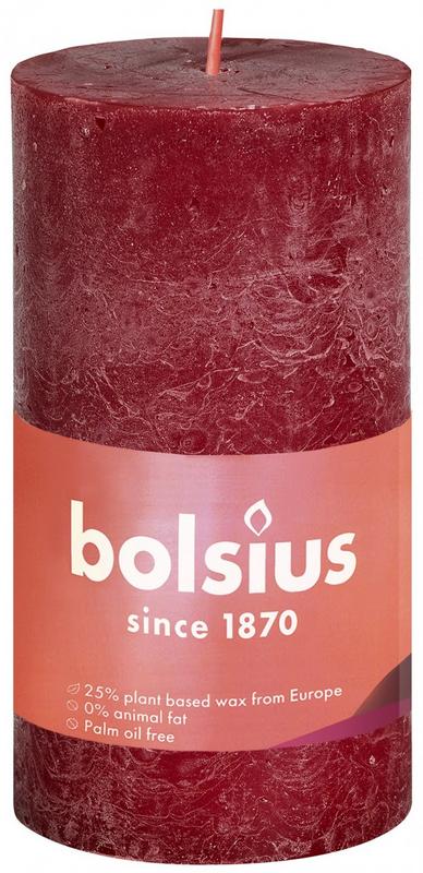 Bolsius Rustiekkaars shine 100/50 velvet red 1 Stuks