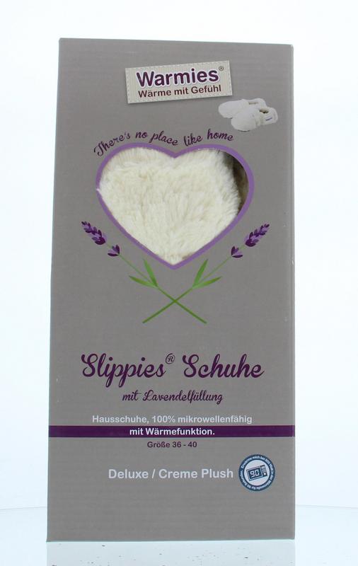 Warmies Slippies maat 4-7 (36-40) creme plush 1 Paar