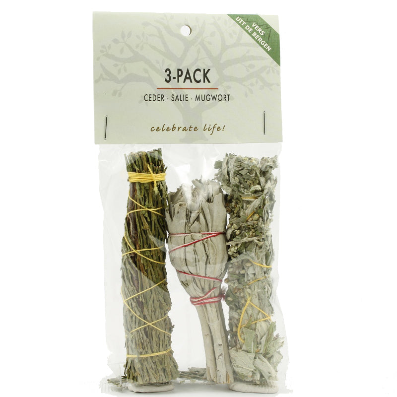 Volatile Smugde 3 pack witte salie ceder & mugwort 1 Stuks