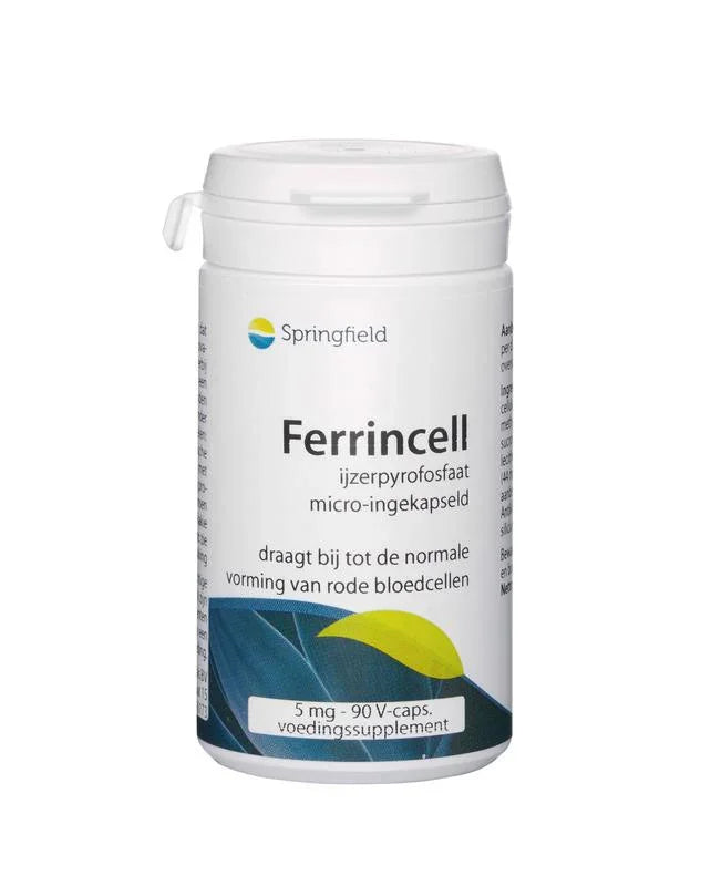 Springfield Ferrincell ijzer pyrofosfaat 5mg 90 Vegetarische capsules