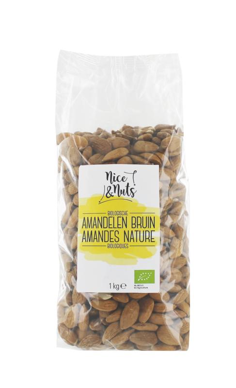 Nice & Nuts Amandelen bruin bio 1.00 Kilogram